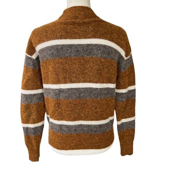 Samsoe Samsoe Anour Caramel Striped Wool & Alpaca Jumper Sweater Size XS - Picture 3 of 7